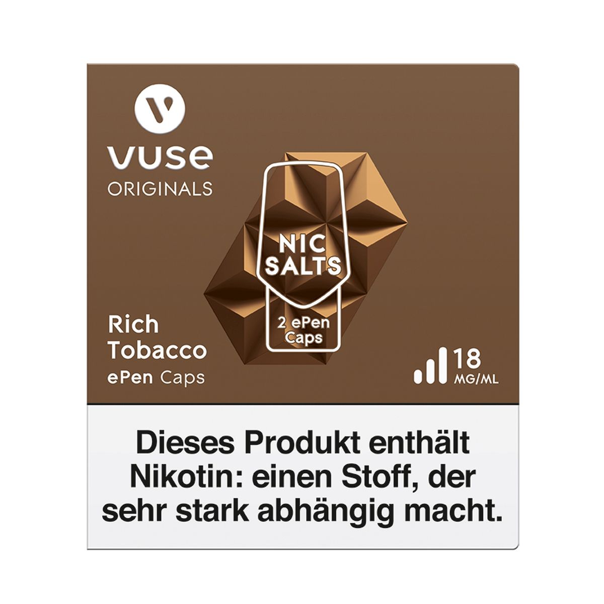 Vuse Vuse ePen Caps Rich Tobacco Nic Salts 18mg Nikotin 2ml bei www.Tabakring.de kaufen