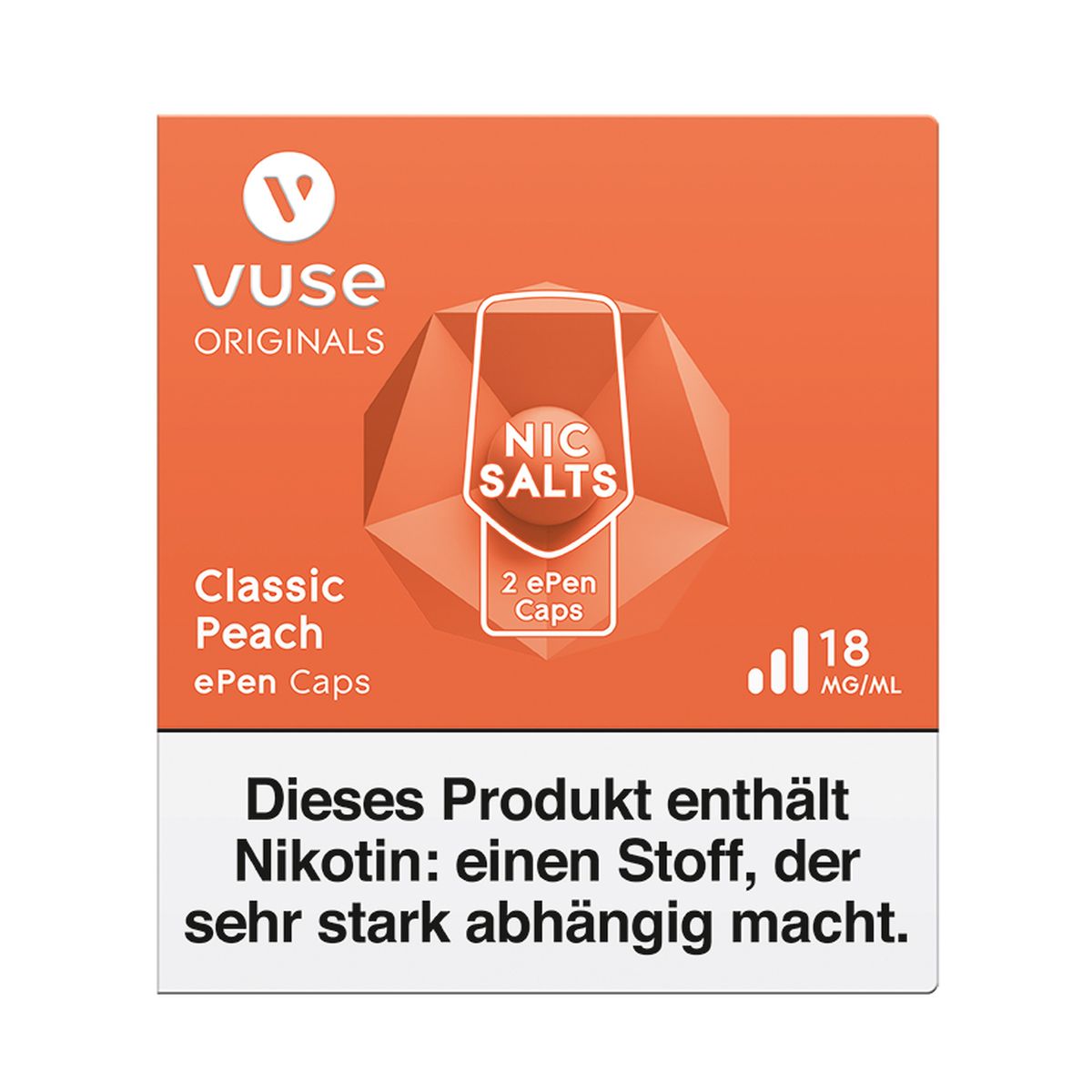 Vuse Vuse ePen Caps Classic Peach Nic Salts 18mg Nikotin 2ml bei www.Tabakring.de kaufen
