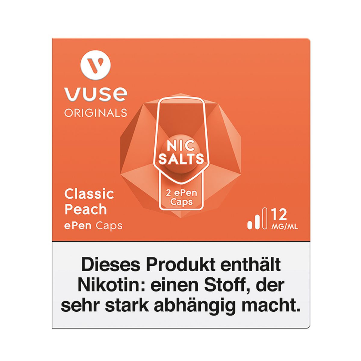 Vuse Vuse ePen Caps Classic Peach Nic Salts 12mg Nikotin 2ml bei www.Tabakring.de kaufen