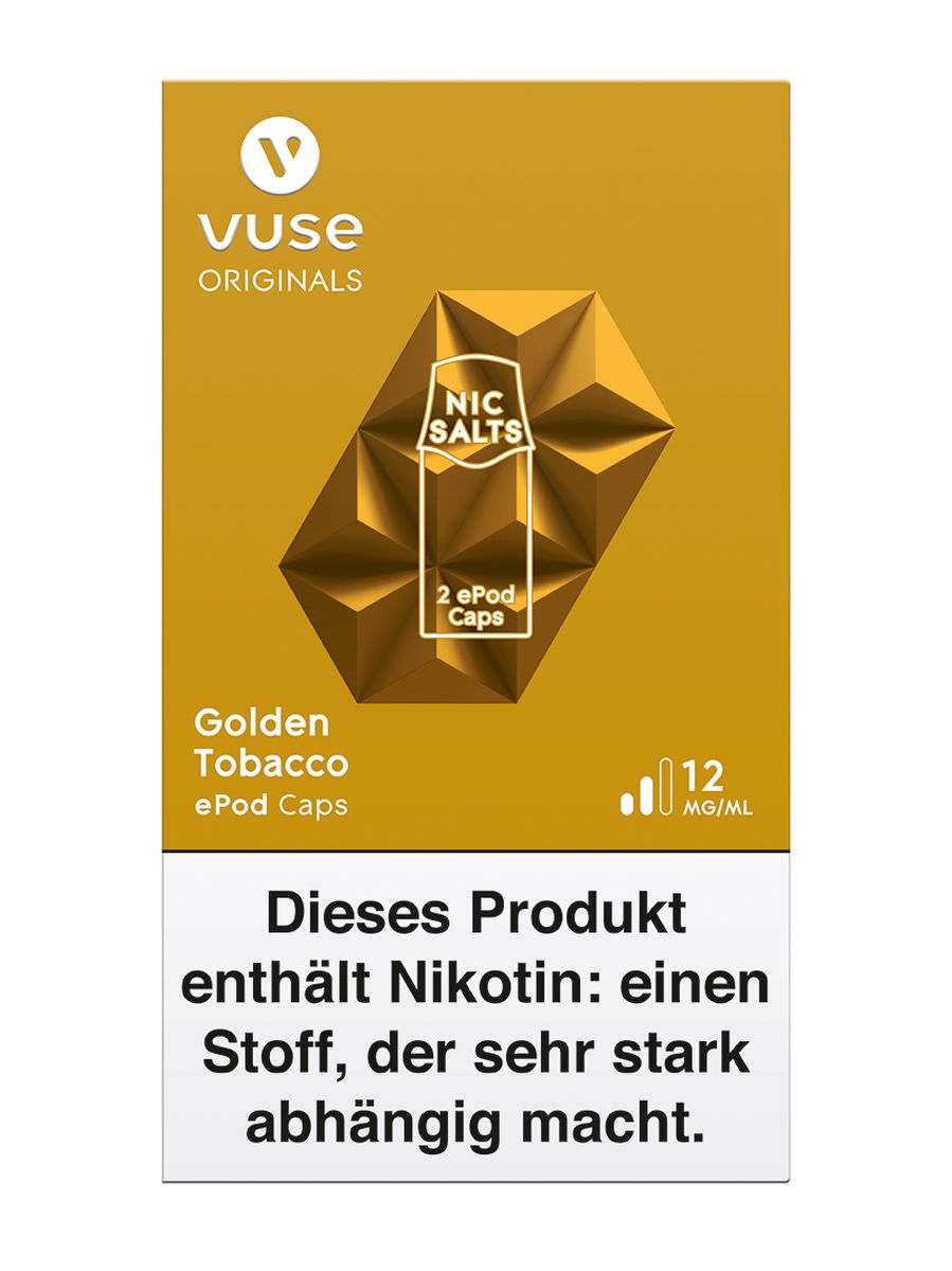 Vuse Vuse ePod Caps Golden Tobacco Nic Salts 12mg Nikotin 1,9ml bei www.Tabakring.de kaufen