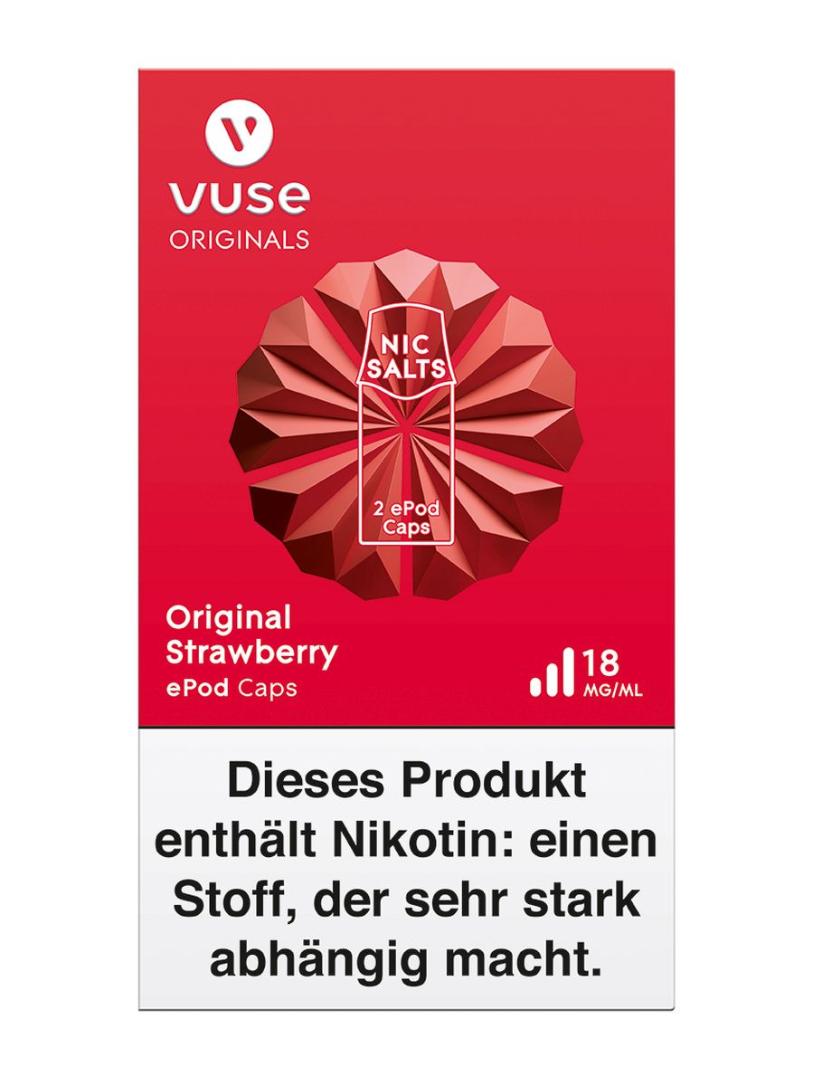 Vuse Vuse ePod Caps Original Strawberry Nic Salts 18mg Nikotin 1,9ml bei www.Tabakring.de kaufen