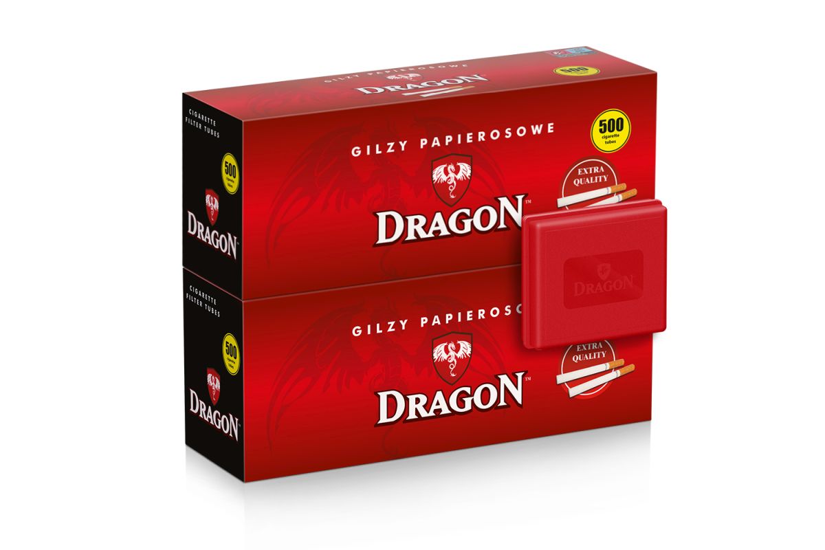 Dragon Dragon Set 2x500er King Size Filterhülsen + Etui bei www.Tabakring.de kaufen