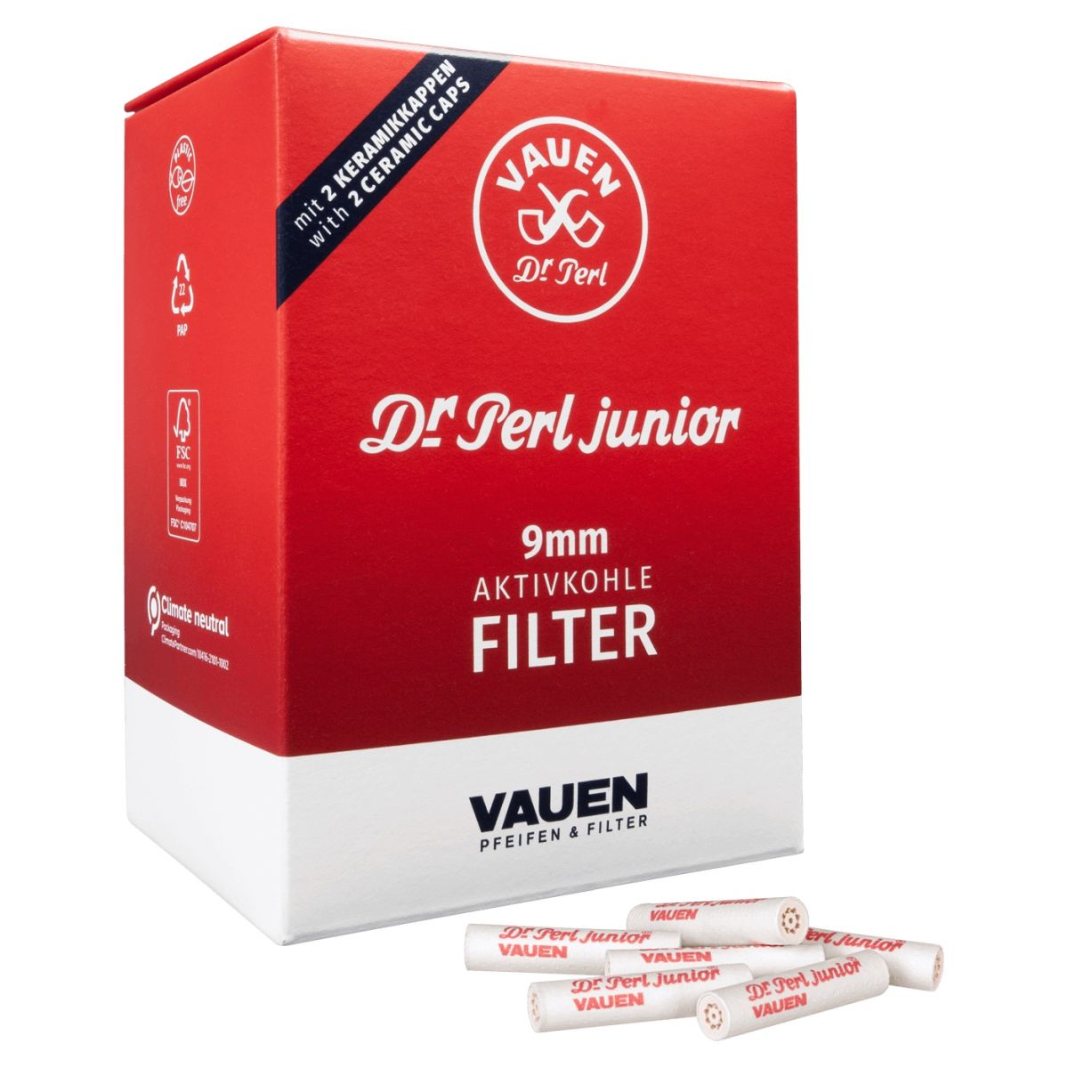 Dr. Perl Dr. Perl Junior Jumax Activekohle Pfeifenfilter 9mm bei www.Tabakring.de kaufen