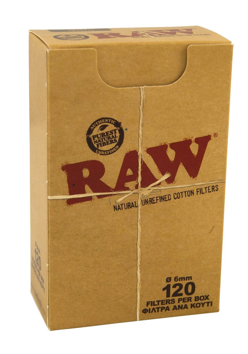 RAW RAW Zigarettenfilter Slim 6mm Baumwolle ungebleicht bei www.Tabakring.de kaufen