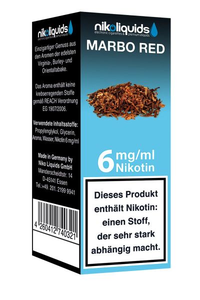 NikoLiquids Marbo Red eLiquid 6mg Nikotin/ml (10 ml)