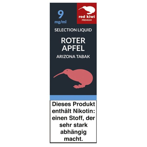 Red Kiwi eLiquid Selection Roter Apfel Arizona Tabak 9mg Nikotin/ (10 ml)