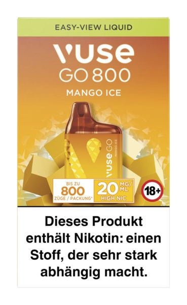 Vuse GO 800 (BOX) Mango Ice Einweg E-Zigarette 20mg (1 Stück)