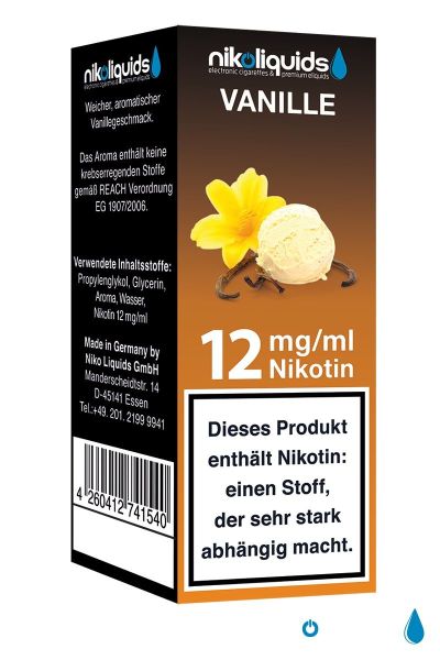 NikoLiquids Vanille eLiquid 12mg Nikotin/ml (10 ml)