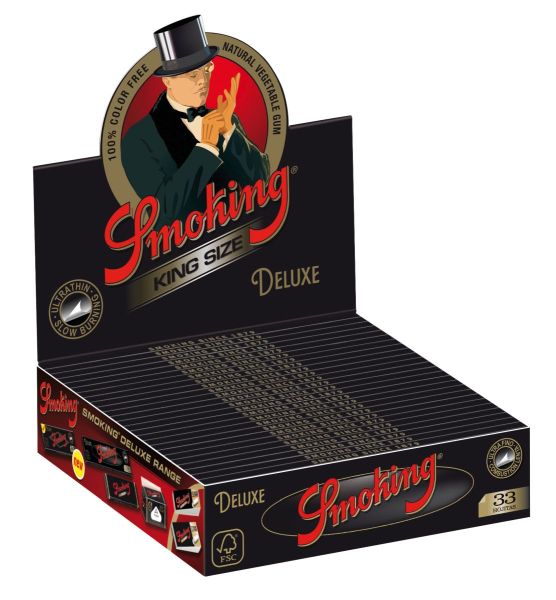 Smoking King Size Deluxe Zigarettenpapier schwarz (25 x 33 Stück)