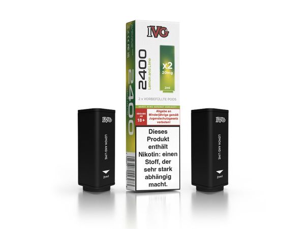 IVG 2400 4-Pod System Pods Lemon and Lime 20mg/ml (2 Stück)
