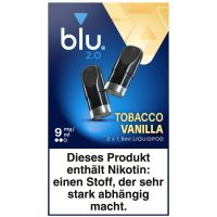 blu 2.0 Liquidpod Tobacco Vanilla 9mg Nikotin 1,9ml (2 Stück)