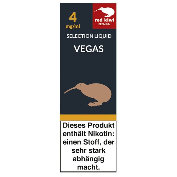 Red Kiwi eLiquid Selection Vegas 4mg Nikotin/ml (10 ml)