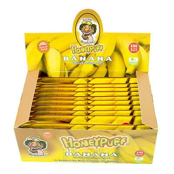 Drehpapier Honeypuff KS Bananen-Aroma 32 Blatt (Packung á 12 Stück)
