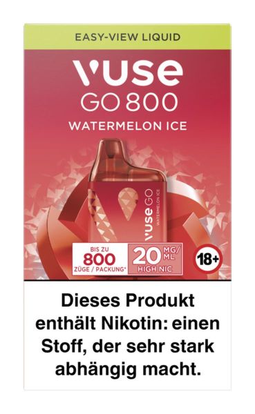 Vuse GO 800 (BOX) Watermelon Ice Einweg E-Zigarette 20mg (1 Stück)