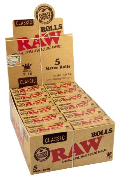 RAW Rolls Classic Zigarettenpapier ungebleicht 5m (24 x 1 Stück)