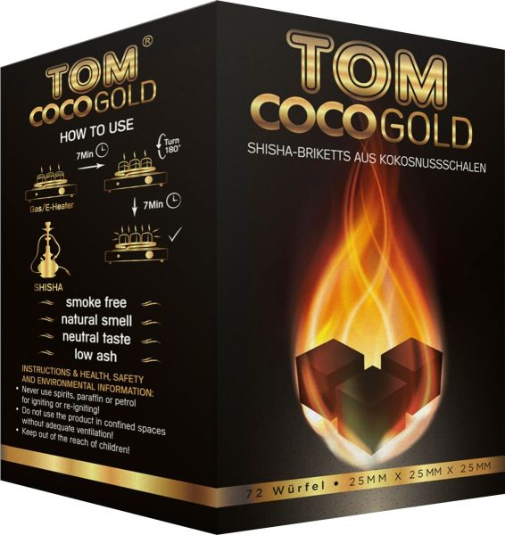 Tom Cococha Shisha Hookah Kohle Gold 1kg (Packung á 1000 gr.)