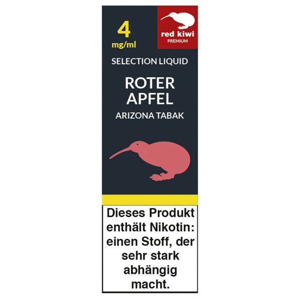Red Kiwi eLiquid Selection Roter Apfel Arizona Tabak 4mg Nikotin/ (10 ml)