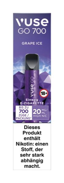 Vuse GO 700 Grape Ice Einweg E-Zigarette 20mg (1 Stück)