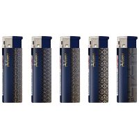 Adamo Slim Elektronische Feuerzeuge Motiv Gold Blue (50 x 1 Stück)