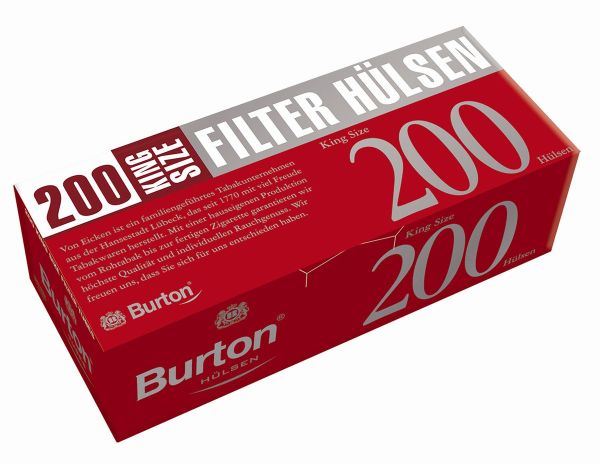 Burton Zigarettenhülsen (5 x 200 Stück)