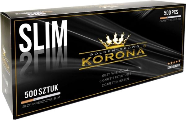 Korona Golden Crown Slim Filterhülsen Zigarettenhülsen (Schachtel á 500 Stück)