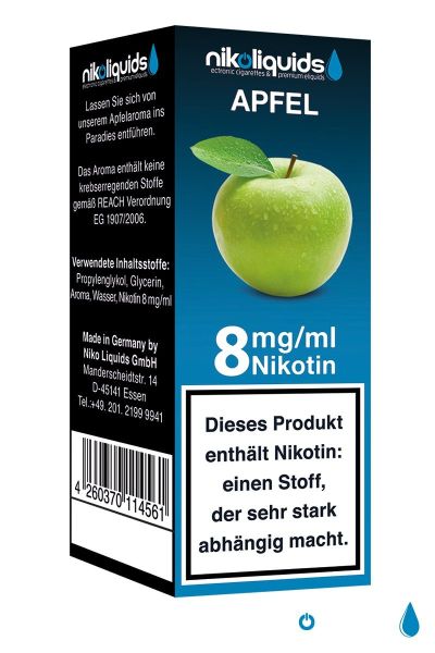 NikoLiquids Apfel 8mg Nikotin/ml (10 ml)