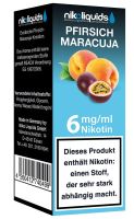 NikoLiquids Pfirsich Maracuja Liquid 6mg Nikotin/ml (10 ml)