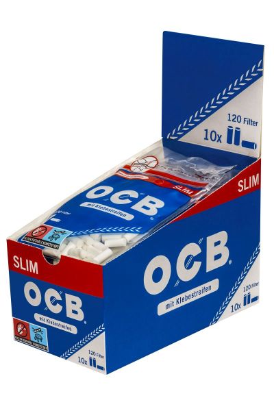 OCB Drehfilter Slim Filter blau 6mm (10 x 120 Stück)