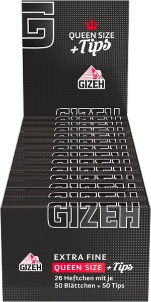 Gizeh Black QueenSize Zigarettenpapier + Tips (26 x 50 Stück)