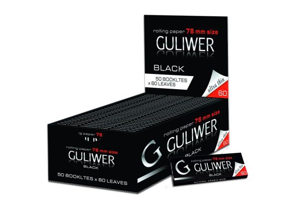 Guliwer Black Medium Rolling Paper 78mm (50 x 60 Stück)