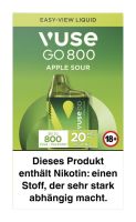 Vuse GO 800 (BOX) Apple Sour Einweg E-Zigarette 20mg (1 Stück)