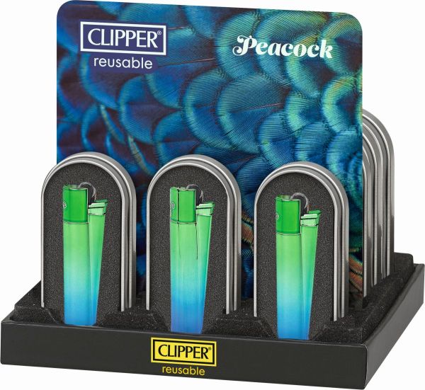 Feuerzeuge Clipper Peacock (12 x 1 Stück)