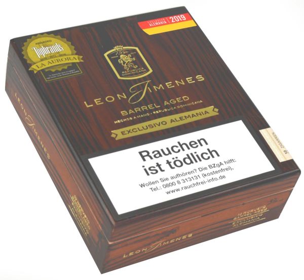 Leon Jimenes Zigarren Jimenes Barrel Aged Exclusivo Alemania Robusto LE (Schachtel á 10 Stück)
