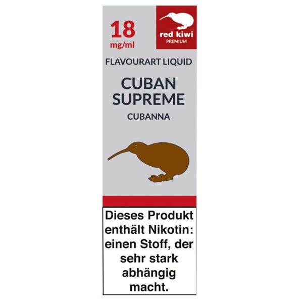 Red Kiwi eLiquid Cuban Supreme Cubana 18mg Nikotin/ml (10 ml)