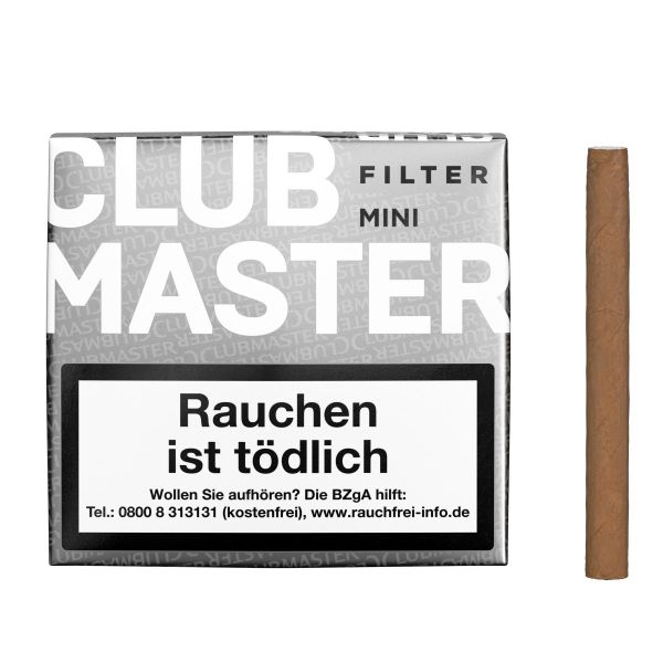 Clubmaster Zigarren 176 Filter Mini White (Schachtel á 20 Stück)