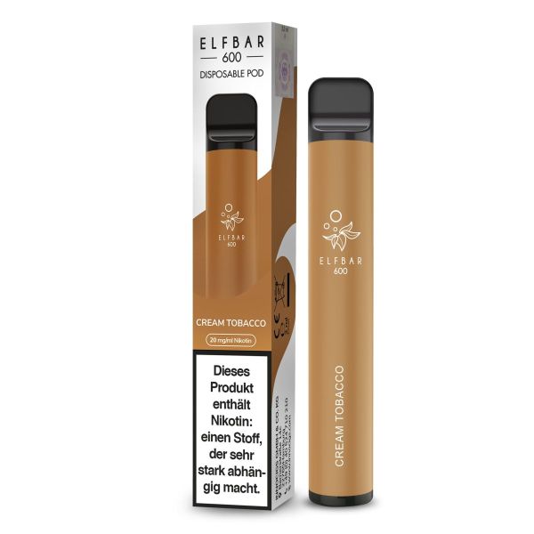 Elf Bar 600 Einweg E-Zigarette Cream Tobacco 20mg Nikotin/ml (1 Stück)