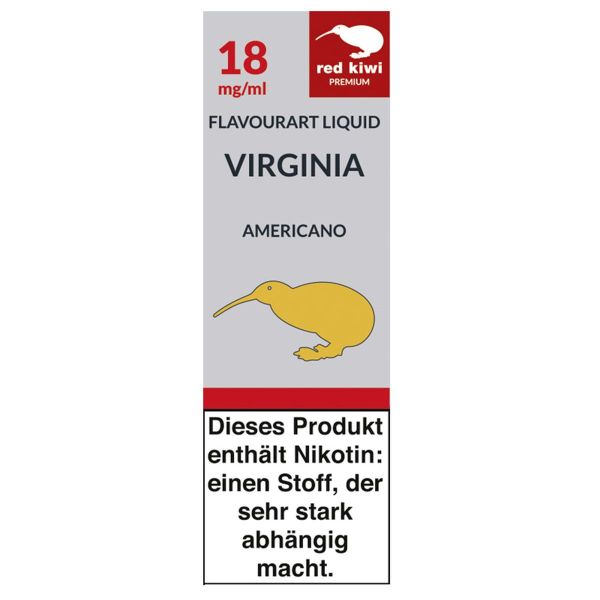 Red Kiwi Flavourart Liquid Virginia Americano 18mg Nikotin/ml (10 ml)