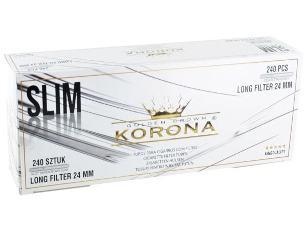 Korona Slim White Long Filter 24mm Filterhülsen (240 Stück)