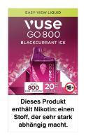 Vuse GO 800 (BOX) Blackcurrant Ice Einweg E-Zigarette 20mg (1 Stück)