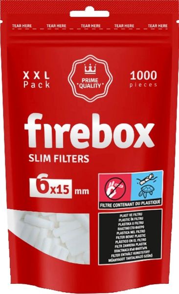 Firebox Slim Filter 6x15mm XXL-Pack (Beutel á 1000 Stück)