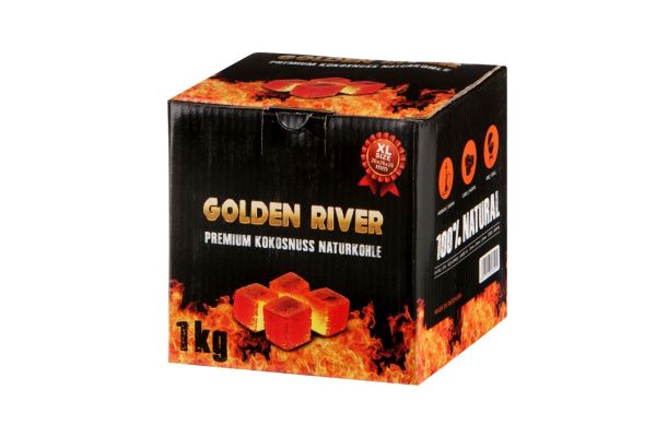 Golden River Shisha Hookah Kohle Kokusnuss (Gebinde á 1000 gr.)