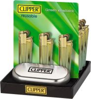 Feuerzeuge Clipper Green Icy (12 x 1 Stück)