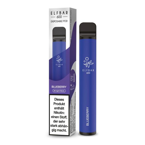 Elf Bar 600 Einweg E-Zigarette Blueberry 20mg Nikotin/ml (1 Stück)