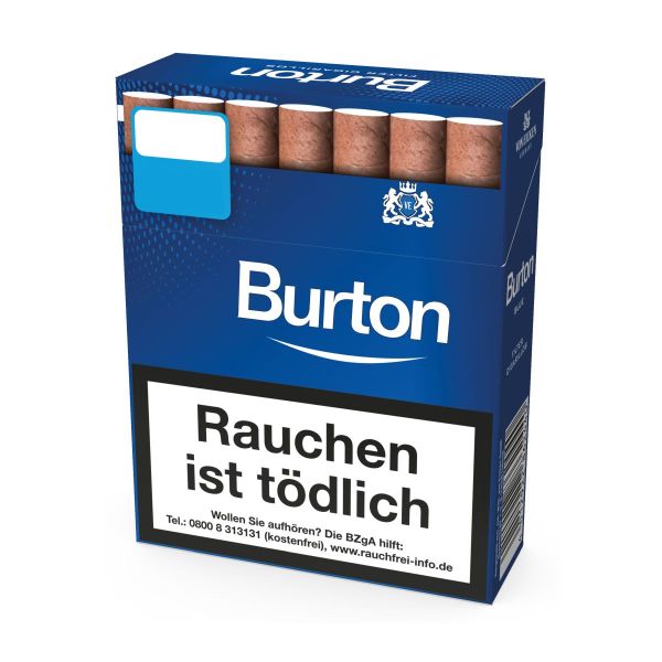 Burton Zigarillos Blue Naturdeckblatt Cigarillos XL-Box (8x25 Stück)