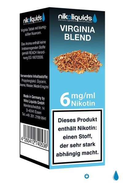Virginia Blend eLiquid 6mg Nikotin/ml (10 ml)