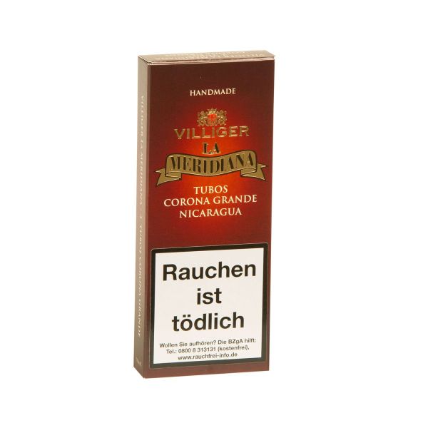 Villiger Zigarren La Meridiana Corona Grande Tubo (Schachtel á 3 Stück)