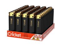 Cricket Einwegfeuerzeug Reibrad Schwarz Matt Gold (50 x 1 Stück)