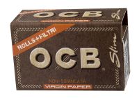 OCB Unbleached Slim Virgin Zigarettenpapier Roll Kit (20 x 32 Stück)