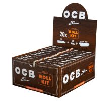 OCB Unbleached Slim Virgin Zigarettenpapier Roll Kit (20 x 32 Stück)