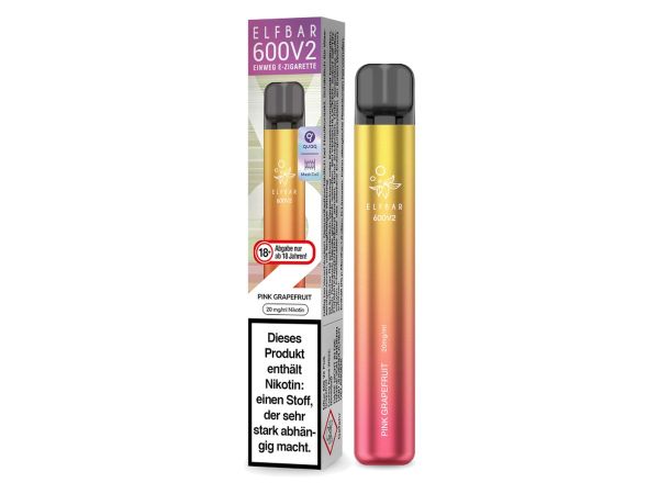 Elf Bar 600 V2 Einweg E-Zigarette Pink Grapefruit 20mg Nikotin/ml (1 Stück)